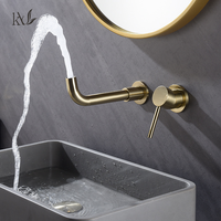 Robinet de lavabo mural à 2 trous YaKe de haute qualité, en laiton, avec noyau de valve en céramique, capteur sans contact, finition chromée pour lavabo de salle de bain