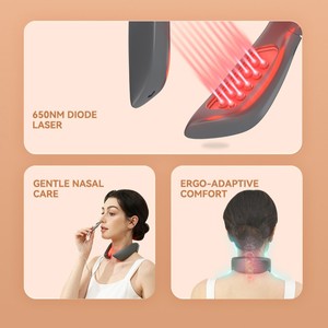 Bán Buôn Hands Miễn Phí Loại C Có Thể Sạc Lại 14 Đậu Ánh Sáng Theary Đau Cổ Giảm 650nm Diode Laser Nước Nóng Cổ Massager - Product Image 4