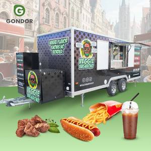 รถขายอาหารเคลื่อนที่พร้อมครัวครบชุด ตู้ขายอาหาร คีออสก์ พลังงานแสงอาทิตย์ บาร์บีคิว รถพ่วงขายเครื่องดื่มสำหรับงานปาร์ตี้ - Product Image 1