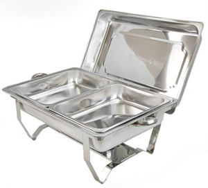 Plats de service en acier inoxydable 410 de qualité alimentaire, écologiques, capacité 9L, ensemble chauffe-plats pour <span class=keywords><strong>buffet</strong></span>, idéal pour l'hôtellerie - Product Image 3