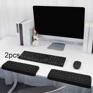 Ensemble de 2 repose-poignets ergonomiques en mousse à mémoire de forme pour clavier, coussin antidérapant en nid d'abeille, support de poignet confortable pour le bureau - Product Image 6