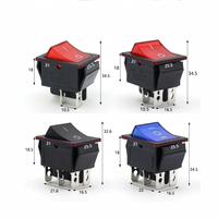 Interrupteur à bascule 30A 250VAC 2/4/6 broches ON-OFF, type bateau/navire, bouton poussoir d'alimentation avec voyant LED, montage sur panneau