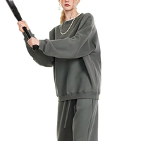 Sweat-shirt décontracté pour femme, taille plus, épaules tombantes, col rond, de haute qualité, sweat-shirts et sweats à capuche surdimensionnés pour femme