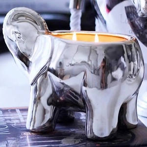 Custom Handmade Electroplated Ceramic Animal Vessel Filling Scented Wax <strong>Candle</strong> Porcelain Exterior <strong>Elephant</strong> Shaped Jar <strong>Candle</strong> - Product Image 6
