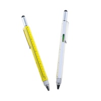 BECOL 6 en 1 stylo à bille multifonction multi-couleur Tech outil stylo métal stylet stylo à bille avec niveau et tournevis