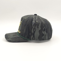 Gorra de Béisbol Deportiva de 5 Paneles con Estampado de Leopardo, Bordado de Camuflaje, Logotipo Personalizado, Oxford Dobby, Poliéster, Cierre Trasero Ajustable