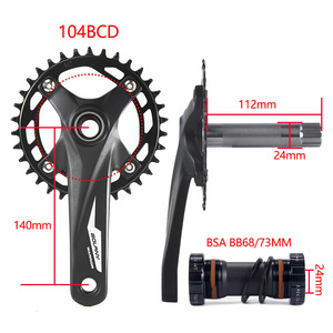 Juego de bielas Bolany hueco de una pieza de aleación de aluminio 104BCD 32T 34T 36T para bicicleta infantil - Product Image 4