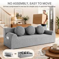 Premium-Qualität Hellgraues Tiefsitz-3-Sitzer-Sofa für Kleine Wohnzimmer 180 cm Breit Modernes Kleines Wohnzimmer-Sofa