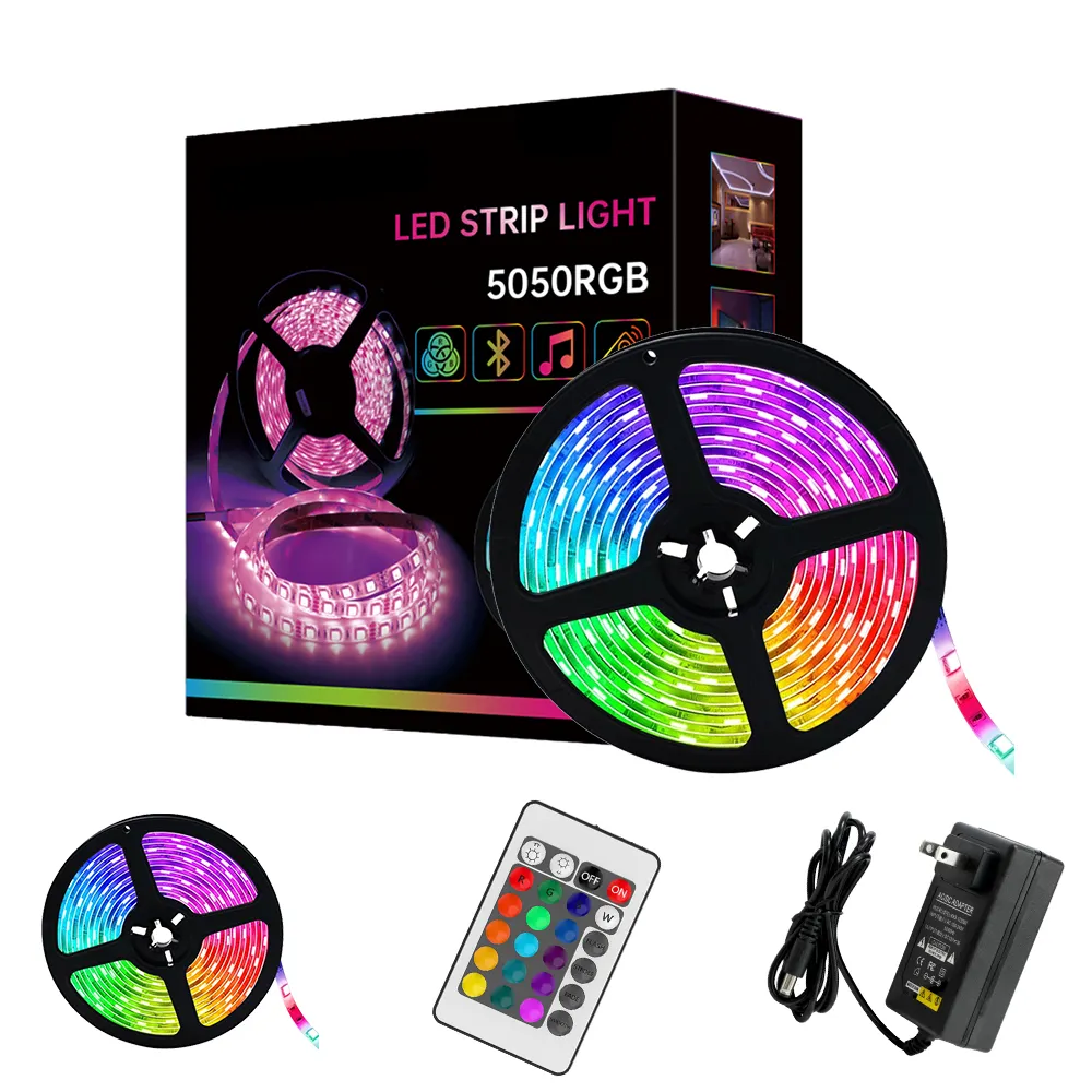 20 bandes lumineuses à LED, bandes lumineuses intelligentes de 82ft/25m de long, synchronisation musicale, lumières de corde changeantes de couleur 5050 RVB, Bluetooth APP/IR