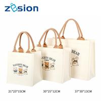 Sac fourre-tout en toile personnalisé en gros avec poignée colorée, sac d'épicerie promotionnel réutilisable pour femmes et hommes, logo imprimé
