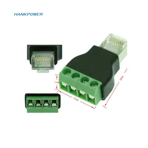 RJ45 to RS485 RJ45 to 4 Pin 4P 4Pin Screw Terminal Adapter Block Converter