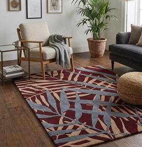 Modern Geometric Area <b>Rug</b> Rectangle Wool Acrylic Tufted Non-Slip Latex Backing Living Room - Product Image 6