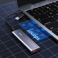 Boîtier SSD M.2 NVMe sans outil, USB 3.2 Gen2 10 Gbps, boîtier de disque dur externe en aluminium compatible avec Windows/Mac/Linux
