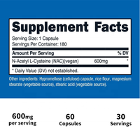 N-acétyl-L-cystéine (NAC) 600mg en marque blanche OEM, fourni par l'usine, soutient la santé respiratoire et renforce l'immunité