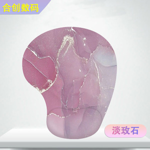 Wrist Rest <b>Mouse</b> <b>Pad</b> Marble Pattern Silicone Gaming Desk Mat Small Cushion Irregular Shape Non Toxic Single Sided - Product Image 2