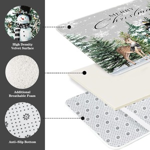 Cortina de Ducha de Poliéster con Diseño de Muñeco de Nieve, Ciervo y Pinos, Impresión Digital, Impermeable, Personalizada, Moderna, Venta al Por Mayor - Product Image 3