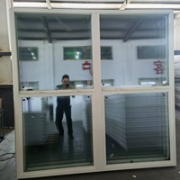 Ventanas de PVC de Tres Paneles con Doble Vidrio, Ventana Corredera con Vidrio Anti-Huracán, Precio de Ventana de Vinilo