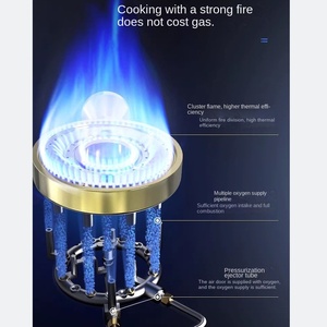 Cuisinière à gaz en acier inoxydable de haute qualité à 2 brûleurs pour la cuisine à domicile, ustensiles de cuisine pour une utilisation en extérieur, en camping-car, USB/batterie/énergie solaire électrique - Product Image 5
