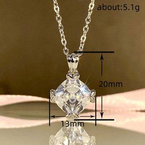 Collana con Pendente a Quattro Punte a Forma di Cuscino per Donne, Gioielli Geometrici alla Moda per Uso Quotidiano, Regalo - Product Image 4