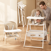Chaise haute pliable moderne pour bébé avec panier de rangement et siège en plastique