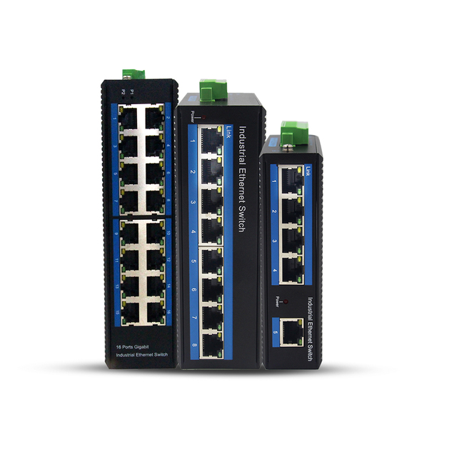 5/8/9/16 Port Industrial Ethernet Switch | Unmanaged | Gigabit | Optional PoE | Dual Power Inputs 12-48V DC | DIN Rail Mount