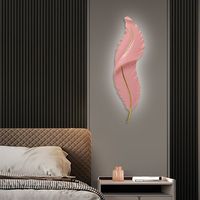 Luz de pared de plumas de resina de estilo moderno, Fondo de TV para sala de estar, decoración de arte de pared, luz LED de pared interior de plumas