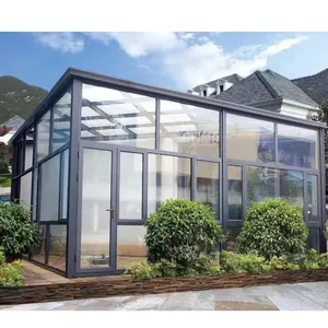 Điện sunroom mở rộng attachement để nhà nghiêng mái trong kính với bìa tùy chỉnh mùa đông vườn miễn phí đứng sunroom