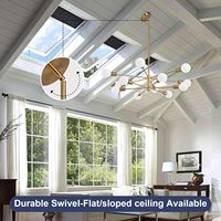Lámpara de Araña Senfey de 12 Luces, Cristal Negro, Base para Bombillas E12, Altura Ajustable, Estilo Industrial de Mediados de Siglo, para Uso en Hoteles