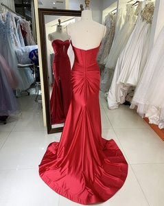 <span class=keywords><strong>Abito</strong></span> <span class=keywords><strong>lungo</strong></span> in <span class=keywords><strong>raso</strong></span> <span class=keywords><strong>rosso</strong></span> a sirena Vestidos De ballo di fine 2025 vestito da ballo 2026 <span class=keywords><strong>abito</strong></span> da sera alla moda - Product Image 5