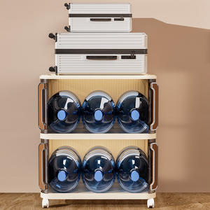 38/55/66厘米宽度1/2/3/4/5层家庭组织折叠储物柜带轮子塑料储物箱盒 - Product Image 4