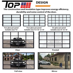 Porte de garage double vitrage 16x7 avec porte piétonne intégrée, prolonge la durée de vie du moteur - Product Image 5