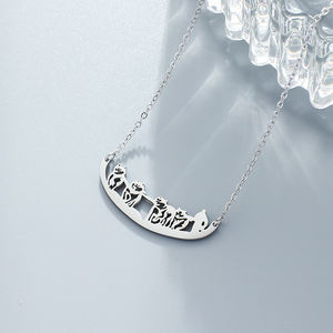 Collier pendentif <span class=keywords><strong>Malamute</strong></span> d'Alaska en acier inoxydable classique Offre Spéciale chaîne à maillons en rhodium pour cadeau d'anniversaire de mariage de maman Lux - Product Image 2