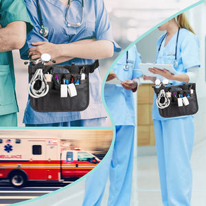 الأكثر مبيعاً حقيبة خصر ممرضة سوداء مخصصة طبية لوازم الطوارئ تخزين مجموعة الإسعافات الأولية مع إغلاق سحاب - Product Image 5