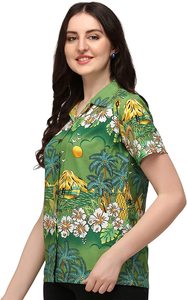 Großhandel Floral Casual Loose Plus Size Strand Hawaii hemd Lustige Kurzarm <span class=keywords><strong>Cute</strong></span> Hawaiian Shirt für Frauen - Product Image 3