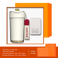 Cadeau d'entreprise haut de gamme, batterie externe et tasse à café de 450 ml, fournitures de voyage quotidiennes, cadeau personnalisé pour les activités d'entreprise