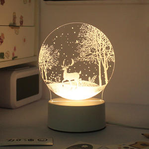 Lampe 3D Cerf Lumineuse, Lampes de Table LED Décoratives, Lampes de Bureau à Recharge Automatique, Cadeau Adorable en Acrylique, Veilleuses LED avec Base en ABS, Décoration Cadeau - Product Image 6