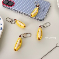 Porte-clés créatif en peluche courte banane demi-pelée, breloque fruit 3D style snack, pendentif pour sac d'étudiant, 31-50cm, cadeau pour meilleure amie et couple
