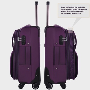 20 Inch Large Oxford Spinner Luggage Canvas <b>Suitcase</b> With 26 Password <b>Trolley</b> Universal Carry-on Travel Bag Roller Bag - Product Image 3