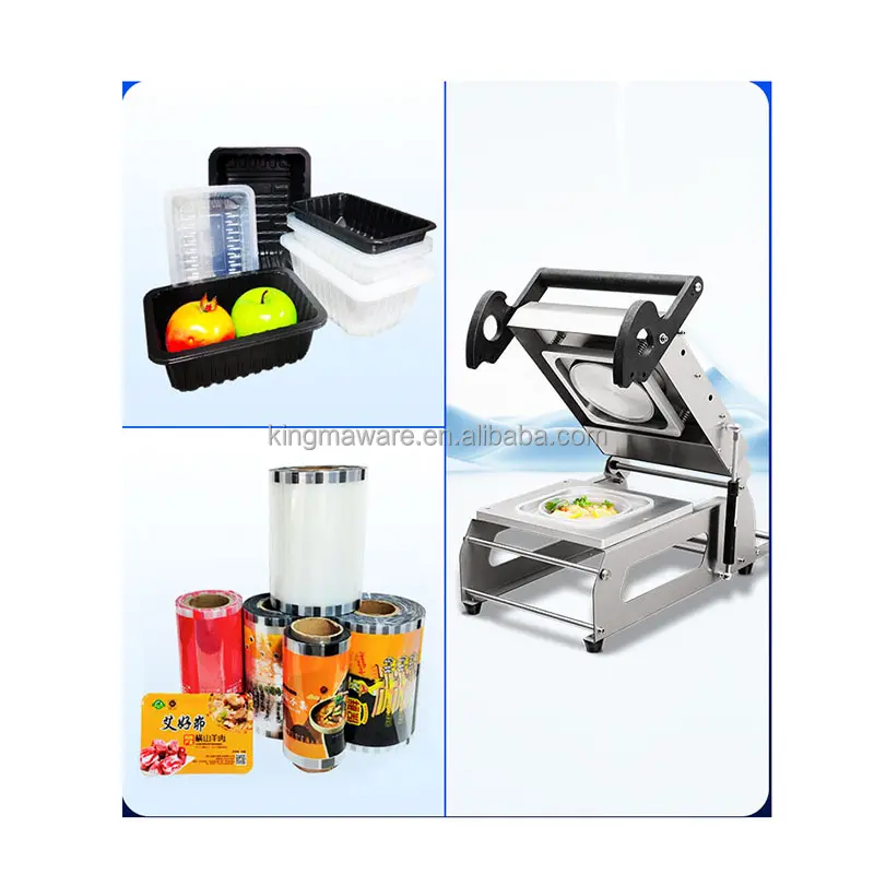 Small Food Manual Heat Tray Sealer Table Top Tray Sealer Fast Food Box Tray Sealing Sandwich Packing Machine