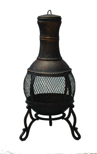 Intero cast ferro 89 centimetri H outdoor chiminea camino - Product Image 2
