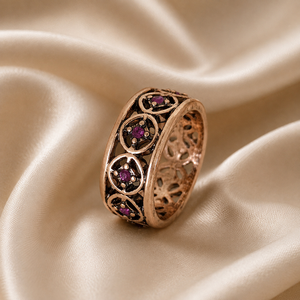 Anelli vintage con incisioni floreali, accessori da donna dal design classico per l'uso quotidiano - Product Image 4