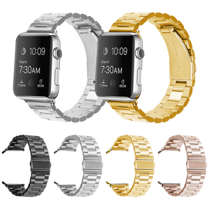 Bracelet trois perles en métal en acier inoxydable pour Apple Watch, pour iWatch série 6 5 4 3 2 1, 38 40 42 44mm - Product Image 5