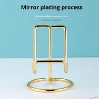 Penyangga Ponsel Tipe Berdiri dari Besi, Rak Buku, Display Bentuk Kawat, Tempat Menu, Dilapisi Elektroplating