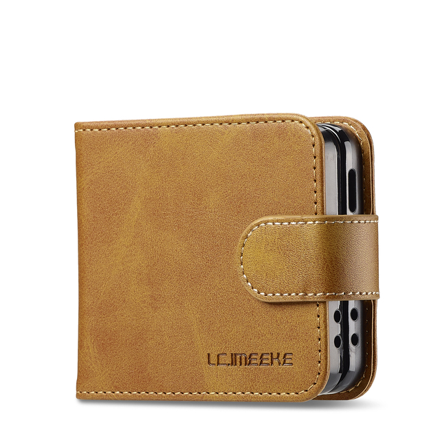 Fashion Magnetic Leather Wallet Flip Phone Case for Samsung Galaxy Z flip 8 7 6 5G 5/4/3 5G Wallets Bag Case Cover