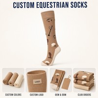 Chaussettes d'équitation personnalisées OEM ODM pour femmes, hautes jusqu'au genou, en tricot fin, qui restent en place, pour bottes de paddock, vente en gros