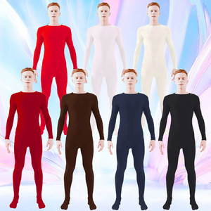 Men's Zentai Bodysuit Solid Color Full Coverage Dance Stage Costume Adult Size - Product Image 1