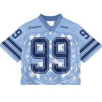 Streetwear personnalisé t-shirt unisexe sérigraphié graphique brodé recadrée Boxy maille maillot de football t-shirt pour hommes