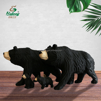 Offre Spéciale – Figurine d'ours noir en bois sculpté, simulation réaliste, pour décoration intérieure et jouets