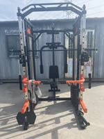 Machine de musculation tout-en-un Smith Machine Power Rack, entraîneur multifonctionnel, construction métallique, pile de poids de 70 kg pour les bras, la poitrine et les jambes
