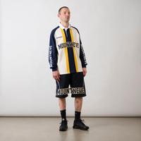 Conjunto de Camiseta Polo de Rugby de Manga Larga y Pantalones Cortos para Hombre, Mezcla de Algodón, Rayas Verticales, Transpirable, Ropa Urbana Informal, Personalizable OEM
